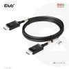 Club3D DisplayPort 2.1 Bi-Directional VESA DP80 Certified Cable 4K120Hz, 8K60Hz or 10K30Hz M/M 1.2m