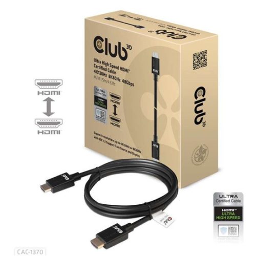 Club3D HDMI 2.1 MALE TO HDMI 2.1 MALE ULTRA HIGH SPEED 4K 120Hz  1,5m/ 4,928ft