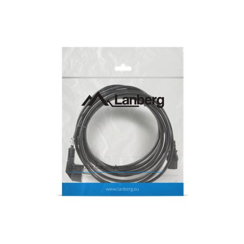 Lanberg CEE 7/7->IEC 320 C13 tápkábel, 5 m, VDE, fekete