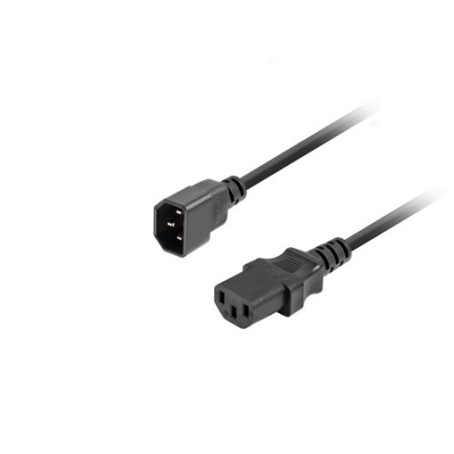 Lanberg IEC 320 C13->C14 kábel, 1,8 m, VDE, fekete
