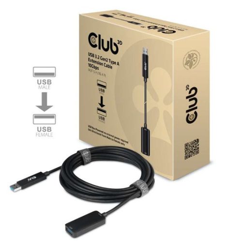 CLUB3D USB 3.2 Gen2 Type A Extension Cable 10Gbps M/F 5m/16.40ft 