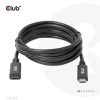 Club3D USB Gen1 Type-C Extension Cable 5Gbps 60W(20V/3A) 4K60Hz M/F 2m/6.56ft