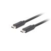 Lanberg USB-C (M/M) 3.1 Gen 2 kábel, 0,5 m, 10 Gb/s PD 100W, fekete