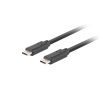 Lanberg USB-C 3.1 Gen2 kábel, 1,8 m, Quick Charge 4.0 PD100W, fekete