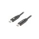 Lanberg USB-C (M/M) 2.0 kábel, 0,5 m, Quick Charge 4.0, fekete