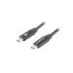 Lanberg USB-C 2.0 kábel, 1,8 m, Quick Charge 4.0 PD60W, fekete