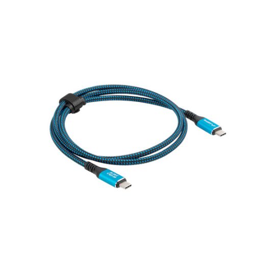Lanberg USB-C (M/M) 4.0 kábel 0.5 m, 240W 8K 60 Hz, fekete-kék