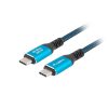 Lanberg USB-C (M/M) 4.0 kábel 1 m, 240W 8K 60 Hz, fekete-kék