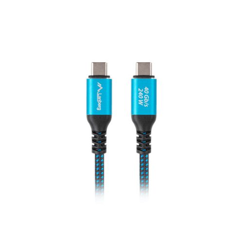 Lanberg USB-C (M/M) 4.0 kábel 1 m, 240W 8K 60 Hz, fekete-kék