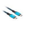 Lanberg USB-C (M/M) 4.0 kábel 2 m, 240W 8K 60 Hz, fekete-kék