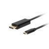 Lanberg USB-C (M)->DisplayPort (M) kábel, 1,8 m, 4K 60 Hz ,fekete