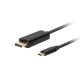 Lanberg USB-C (M)->DisplayPort (M) kábel, 1,8 m, 4K 60 Hz ,fekete