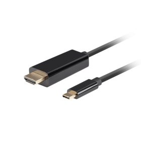  Lanberg USB-C (M)->HDMI (M) kábel, 1,8 m, 4K 60 Hz, fekete