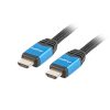 Lanberg HDMI M/M V2.0 kábel 3 méter, fonott CU fekete PRÉMIUM