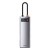 Baseus Metal Gleam 8-in-1 USB Type-C HUB dokkoló állomás, szürke