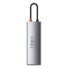 Baseus Metal Gleam 8-in-1 USB Type-C HUB dokkoló állomás, szürke