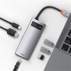 Baseus Metal Gleam 6-in-1 USB Type-C HUB dokkoló állomás, szürke