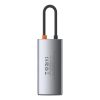 Baseus Metal Gleam 4-in-1 USB Type-C HUB dokkoló állomás, szürke