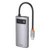 Baseus Metal Gleam 4-in-1 USB Type-C HUB dokkoló állomás, szürke