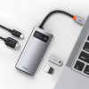 Baseus Metal Gleam 4-in-1 USB Type-C HUB dokkoló állomás, szürke