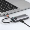 Baseus Metal Gleam 4-in-1 USB Type-C HUB dokkoló állomás, szürke