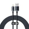 Baseus Crystal Shine USB Type-A – iPhone, 2.4A gyorstöltő adatkábel, 2m, fekete