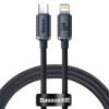 Baseus Crystal Shine USB Type-C – iPhone, 20W gyorstöltő adatkábel, 1.2m, fekete