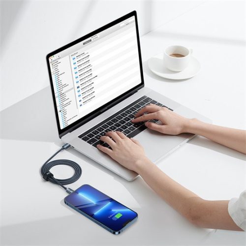 Baseus Crystal Shine USB Type-C – iPhone, 20W gyorstöltő adatkábel, 1.2m, fekete