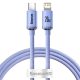 Baseus Crystal Shine USB Type-C – iPhone, 20W gyorstöltő adatkábel, 1.2m, lila