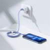 Baseus Crystal Shine USB Type-C – iPhone, 20W gyorstöltő adatkábel, 1.2m, lila
