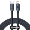 Baseus Crystal Shine USB Type-C – iPhone, 20W gyorstöltő adatkábel, 2m, fekete
