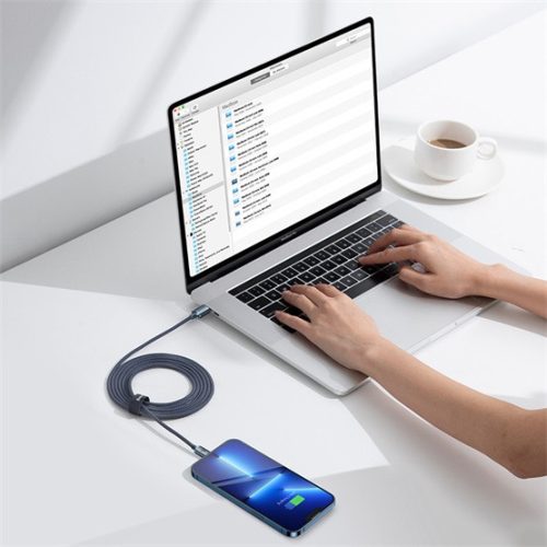 Baseus Crystal Shine USB Type-C – iPhone, 20W gyorstöltő adatkábel, 2m, fekete