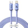 Baseus Crystal Shine USB Type-C – iPhone, 20W gyorstöltő adatkábel, 2m, lila
