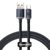 Baseus Crystal Shine USB Type-A – USB Type-C, 100W gyorstöltő adatkábel, 1.2m, fekete