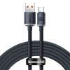 Baseus Crystal Shine USB Type-A – USB Type-C, 100W gyorstöltő adatkábel, 2m, fekete