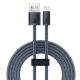 Baseus Dynamic USB Type-A – iPhone, 2.4A gyorstöltő adatkábel, 2m, szürke