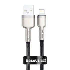  Baseus Cafule Metal USB Type-A – iPhone, 2,4A gyorstöltő adatkábel, 0.25m, fekete