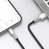 Baseus Cafule Metal USB Type-A – iPhone, 2,4A gyorstöltő adatkábel, 0.25m, fekete