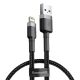 Baseus Cafule USB Type-A – iPhone, 2.4A gyorstöltő adatkábel, 0.5m, fekete/szürke