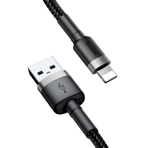 Baseus Cafule USB Type-A – iPhone, 2.4A gyorstöltő adatkábel, 0.5m, fekete/szürke