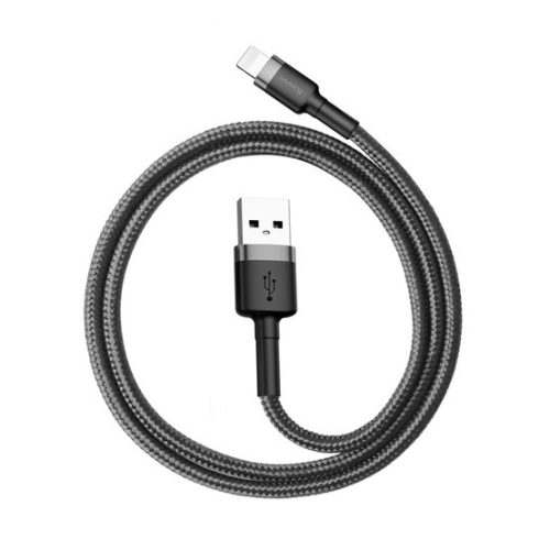 Baseus Cafule USB Type-A – iPhone, 2.4A gyorstöltő adatkábel, 0.5m, fekete/szürke
