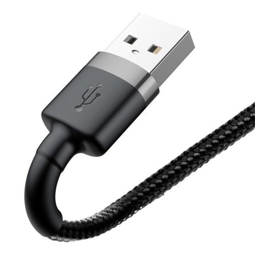 Baseus Cafule USB Type-A – iPhone, 2.4A gyorstöltő adatkábel, 0.5m, fekete/szürke