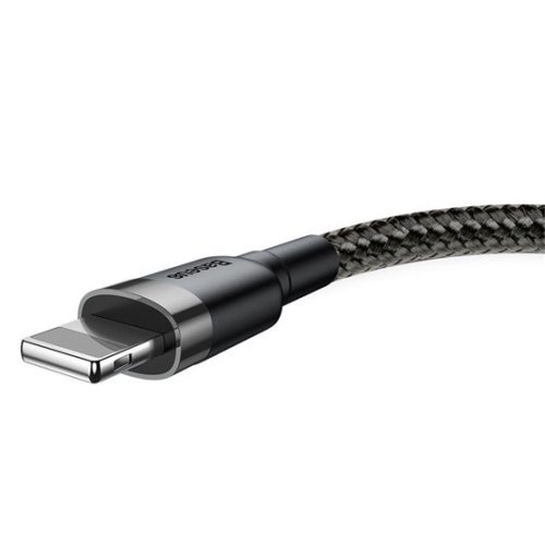 Baseus Cafule USB Type-A – iPhone, 2.4A gyorstöltő adatkábel, 0.5m, fekete/szürke