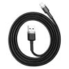Baseus Cafule USB Type-A – iPhone, 2.4A gyorstöltő adatkábel, 1m, fekete/szürke