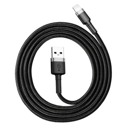 Baseus Cafule USB Type-A – iPhone, 2.4A gyorstöltő adatkábel, 1m, fekete/szürke