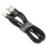 Baseus Cafule USB Type-A – iPhone, 2.4A gyorstöltő adatkábel, 1m, fekete/arany