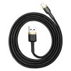 Baseus Cafule USB Type-A – iPhone, 2.4A gyorstöltő adatkábel, 1m, fekete/arany
