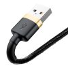 Baseus Cafule USB Type-A – iPhone, 2.4A gyorstöltő adatkábel, 1m, fekete/arany