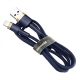 Baseus Cafule USB Type-A – iPhone, 2.4A gyorstöltő adatkábel, 1m, kék/arany