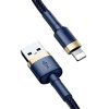 Baseus Cafule USB Type-A – iPhone, 2.4A gyorstöltő adatkábel, 1m, kék/arany